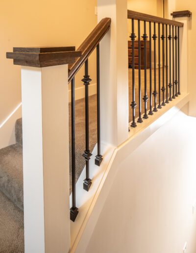 An image of a stair railing in a home.